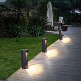 Cylindrical Reflection Black Bollard Lights - Clowas