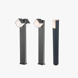 Geometric Rotation Black Bollard Lights - Clowas