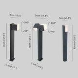 Geometric Rotation Black Bollard Lights - Clowas