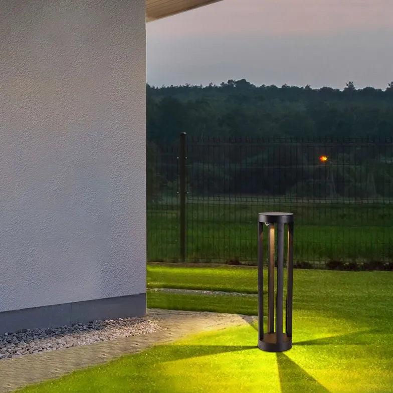 Cylindrical Hollow Black Bollard Lights - Clowas