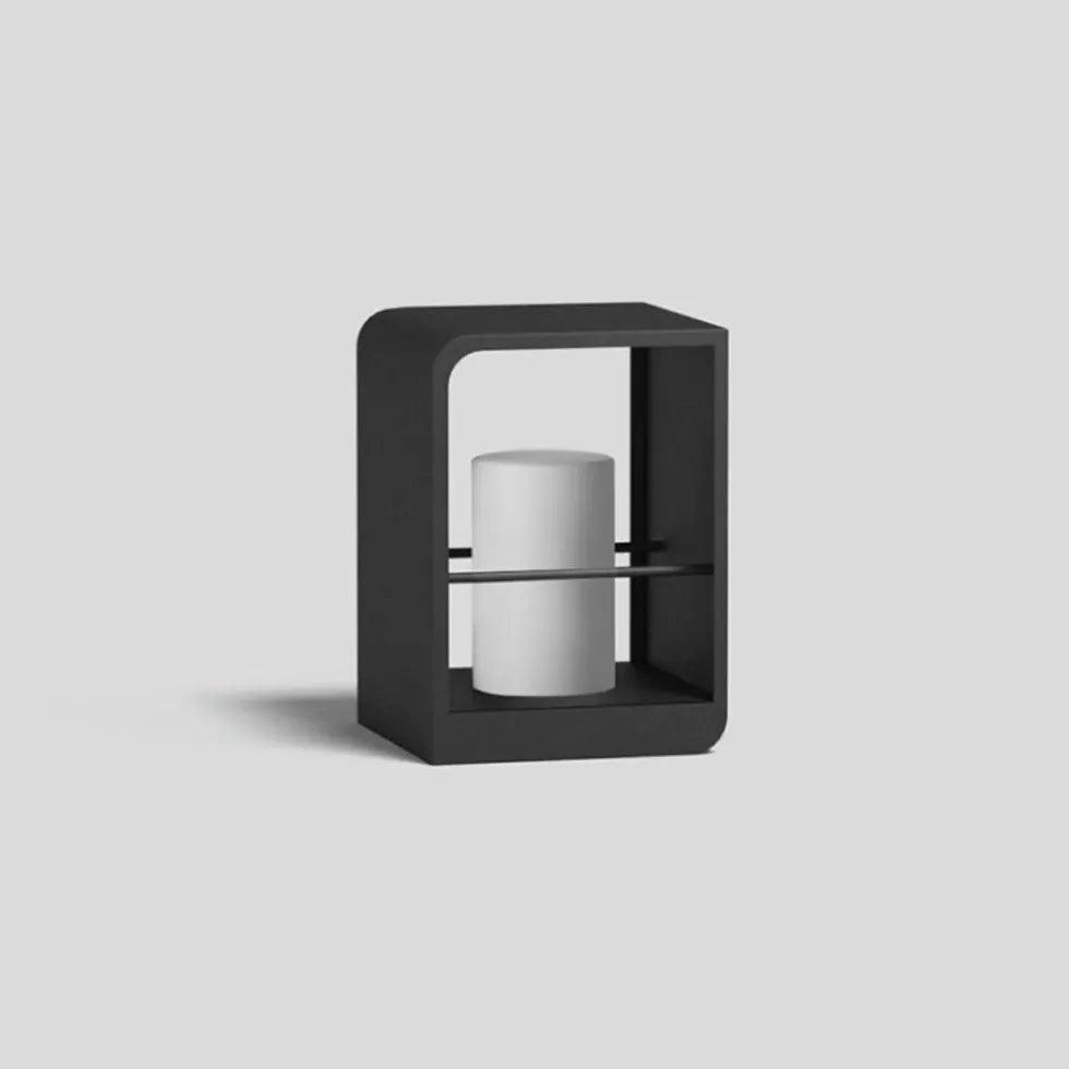 Cylinder Lantern Black Outdoor Floor Lamps - Clowas