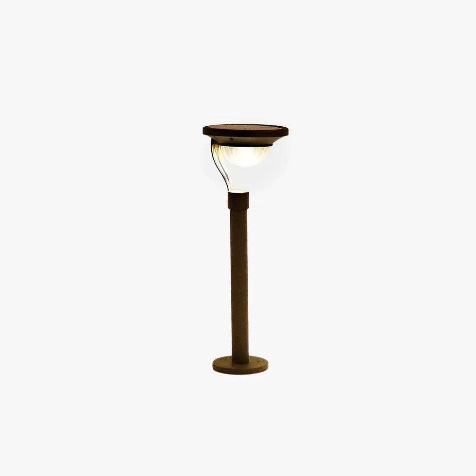 Grey Bowl Shaped Solar Bollard Lights - Clowas
