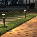 Grey Bowl Shaped Solar Bollard Lights - Clowas