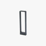 Square Design LED Solar Black Bollard Light