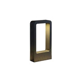 Square Design LED Solar Black Bollard Light