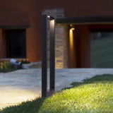 Modern Outdoor Rectangular Bollard Light Black Waterproof for Pathway