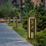 Square Solar-Powered Waterproof Light Bollards