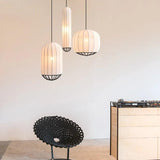 Modern White Fabric Lantern Light Pendant