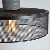 Industrial Black Clear Glass Pendant Light