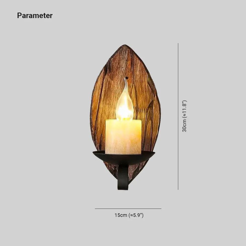 Pine Wood Candlestick Vintage Wall Lights - Clowas