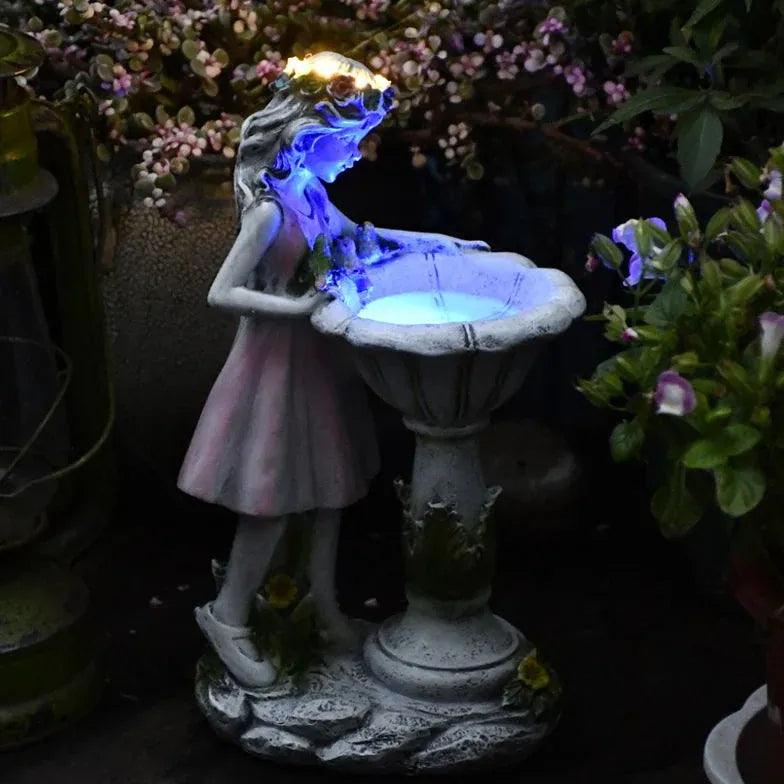 Pink Fairy Girl Garden Outdoor Lights - Clowas