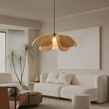 Handcrafted Rattan Petal Pendant Light for Dining Room