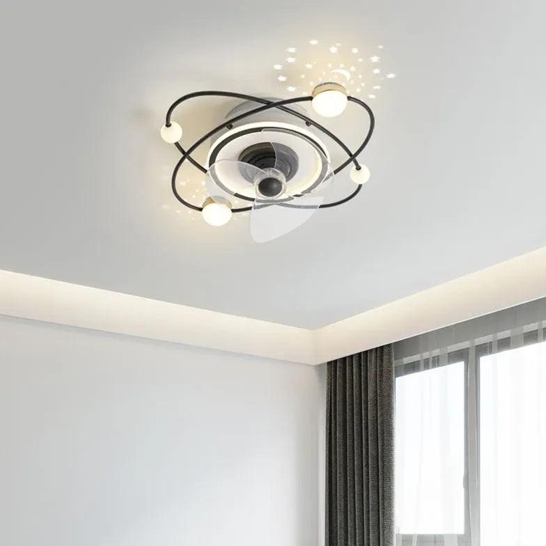 Planets Orbiting Modern Ceiling Fan With Light - Clowas