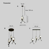 Modern Iron Man Pendant Light Dimmable for Dining Room