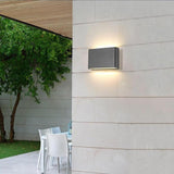Black Rectangular Waterproof LED Outdoor Wall Light