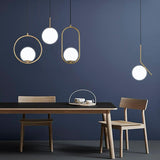 Nordic Milk White Glass Round Pendant Light