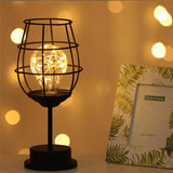Small Black LED Iron Table Lamp