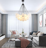 Nordic Chain Glass Orb Chandeliers for Living Room