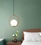 Nordic Milk White Glass Round Pendant Light