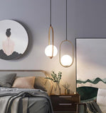 Nordic Milk White Glass Round Pendant Light