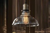 Vintage Clear Glass Light Pendant for Cafe