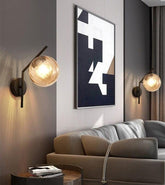Modern Globe Glass Wall Light Dimmable for Bedroom