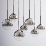 Gradient Glass Sphere Pendant Light for Dining Room