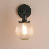 Metal Texture Glass Ball Design Wall Lamp