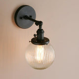 Metal Texture Glass Ball Design Wall Lamp