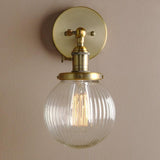 Metal Texture Glass Ball Design Wall Lamp