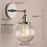 Metal Texture Glass Ball Design Wall Lamp