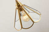 Colored Glass and Antique Brass Pendant Light