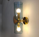 Brass and Glass Up and Down Wall Lighting