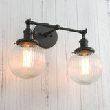 Textured Glass Double Bulb Design Wall Light