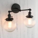 Textured Glass Double Bulb Design Wall Light