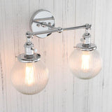 Textured Glass Double Bulb Design Wall Light