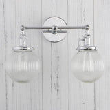 Textured Glass Double Bulb Design Wall Light