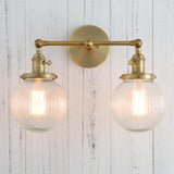Textured Glass Double Bulb Design Wall Light