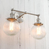 Textured Glass Double Bulb Design Wall Light