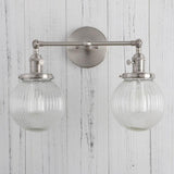 Textured Glass Double Bulb Design Wall Light