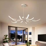 Modern Rotating Chandelier in Metal Dimmable for Living Rooms
