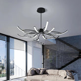 Modern Rotating Chandelier in Metal Dimmable for Living Rooms