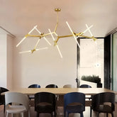 Modern Adjustable Arm Chandelier Glass with Anti Glare for Living Room