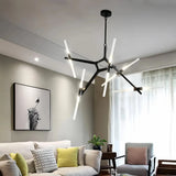 Modern Adjustable Arm Chandelier Glass with Anti Glare for Living Room