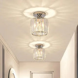 Modern Hallway Semi Flush Ceiling Light Crystal LED