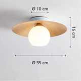 Nordic Hallway Flush Ceiling Light Opal Glass, Anti Glare
