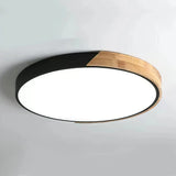 Nordic Round Ceiling Light Wood with Dimmable LED for Bedroom