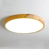 Nordic Round Ceiling Light Wood with Dimmable LED for Bedroom
