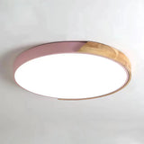 Nordic Round Ceiling Light Wood with Dimmable LED for Bedroom