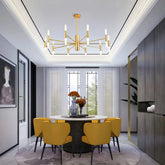 Modern Gold Chandelier Metal for Living Room, Anti-Glare
